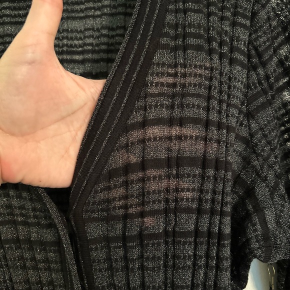 NWT Simply Vera Wang Black Metallic Sheer Cardigan, Lightweight, Women’s L - Picture 8 of 8